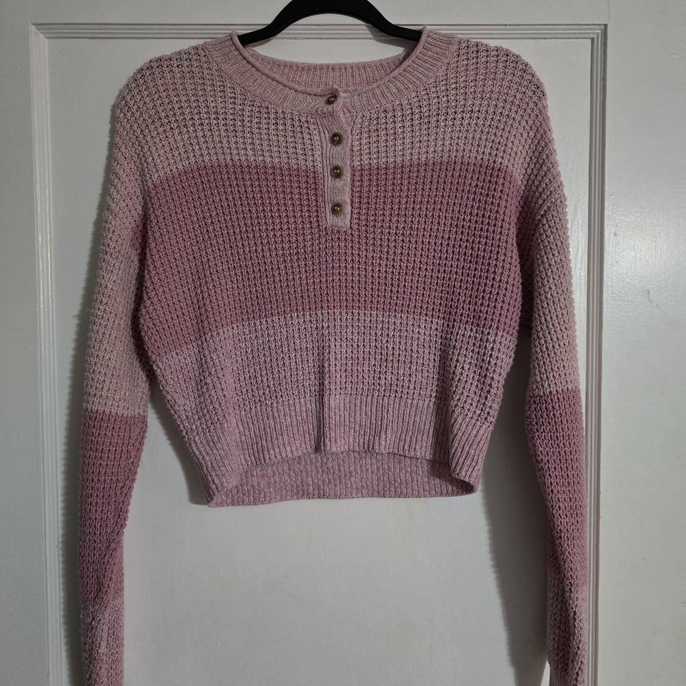 Aeropostale Pink Ombre Crew Neck Sweater